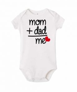 mom dad love romper white