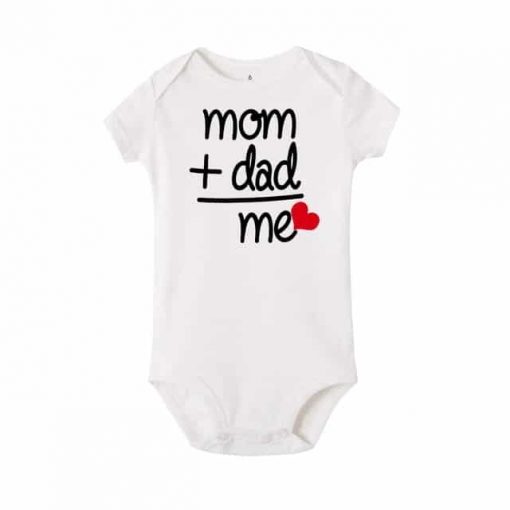 mom dad love romper white