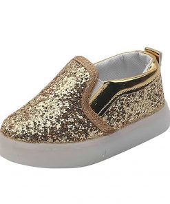 The Kidling's Golden Sequin LED shoe Party wear